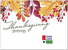 Select a verse or write your own.  Thanksgiving Greetings Logo Card D1691U-4B